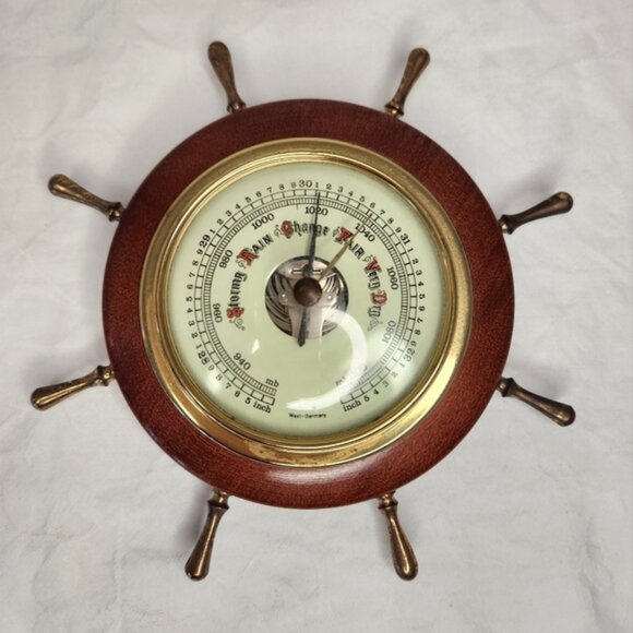 Vintage Ship Wheel Barometer - Picture 1 of 4